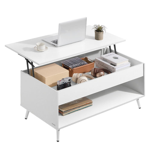Lift-Top Coffee Table with Hidden Storage — Rustic Brown