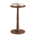 Round Pedestal Side Table — Walnut