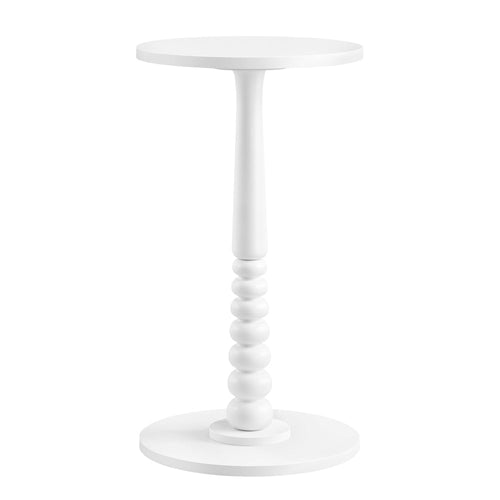 Round Pedestal Side Table — Walnut