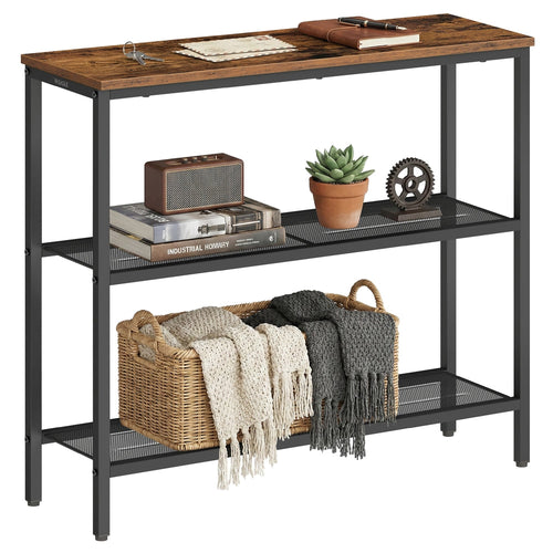 Slim Console Table — Rustic Brown